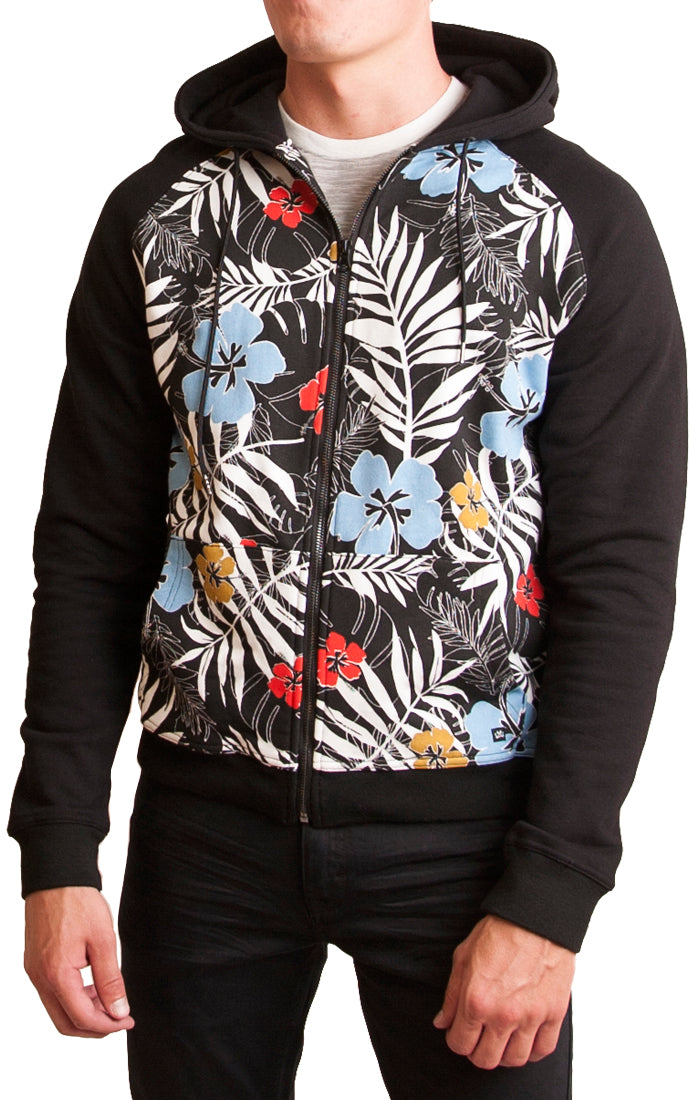 Diamondhead Floral Print Knit Raglan Hoodie