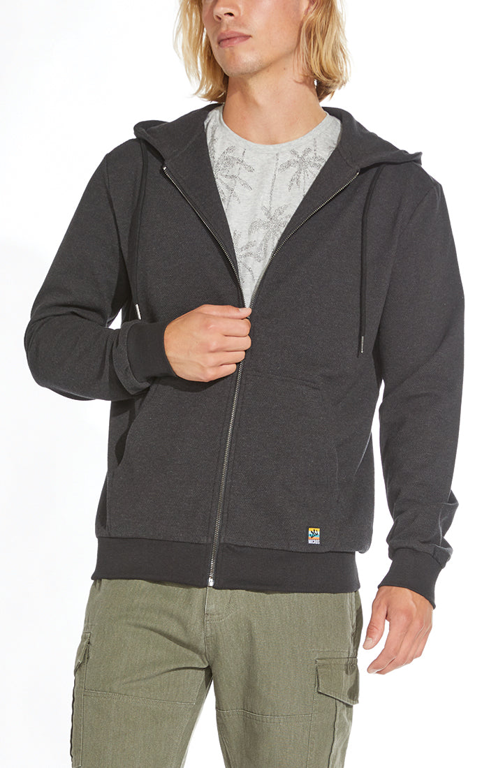 Big Sur Heather Pique Zip Front Hoodie