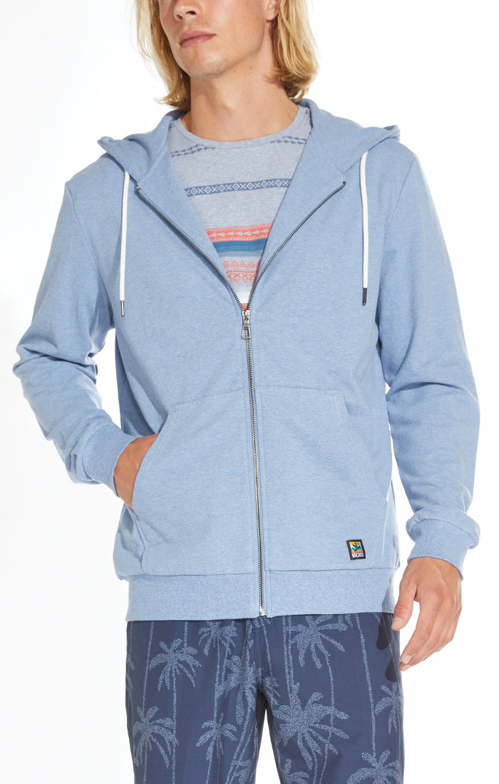 Big Sur Heather Pique Zip Front Hoodie