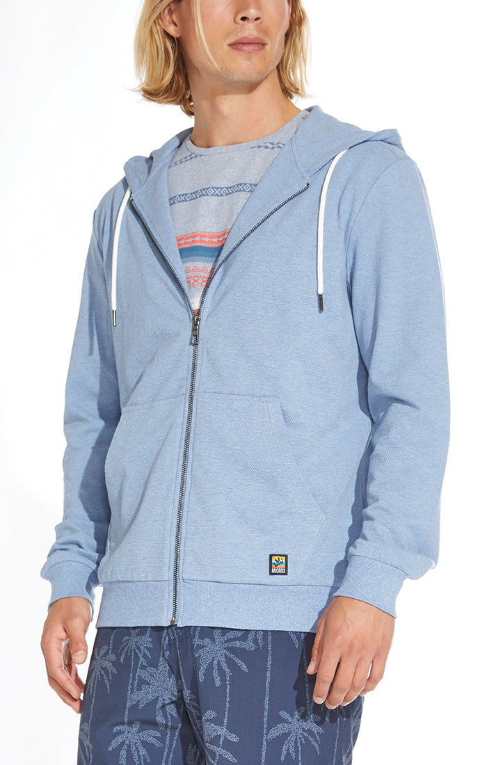 Big Sur Heather Pique Zip Front Hoodie