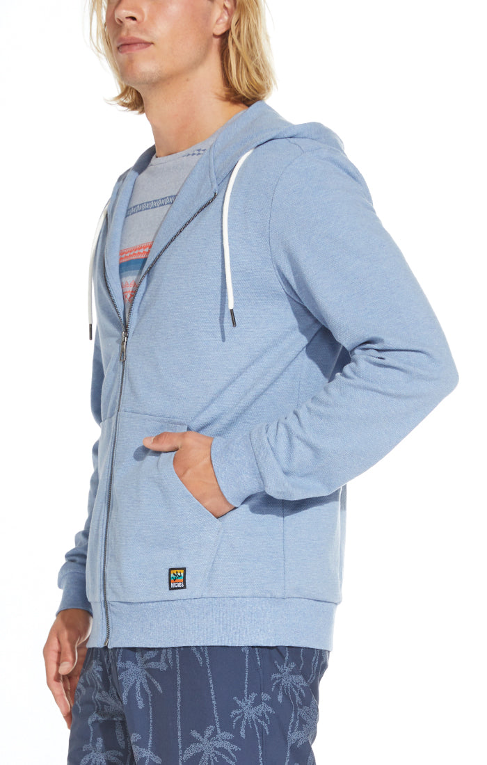 Big Sur Heather Pique Zip Front Hoodie