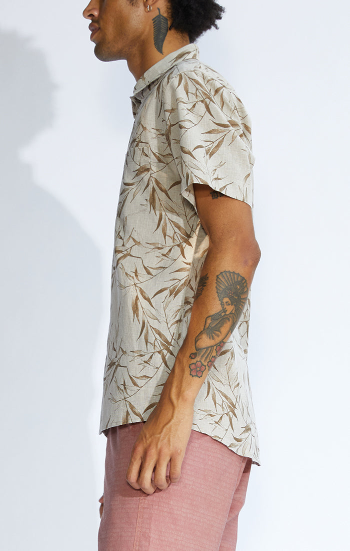 Serra Woven Shirt In Artist Leaf Print
