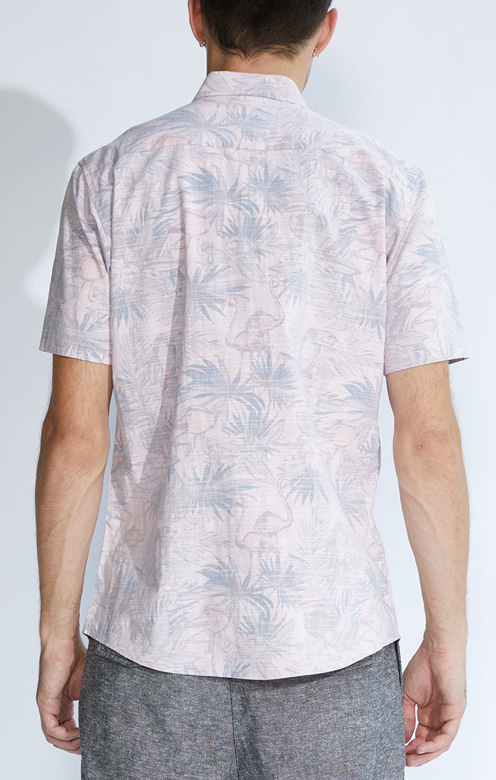 Martinique Reverse Printed Textured Slub Shirt