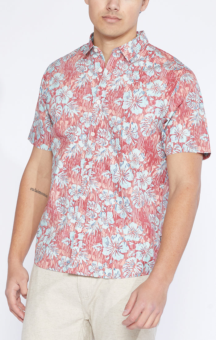Zuma Woven Shirt With Reversed Hawaiian Print