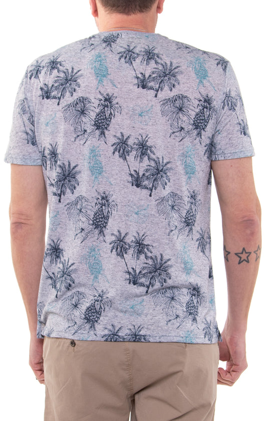 Grant Classic T-Shirt In Reversed Pineapple Palm Print