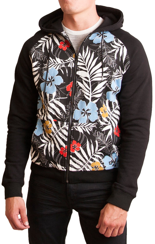 Diamondhead Floral Print Knit Raglan Hoodie