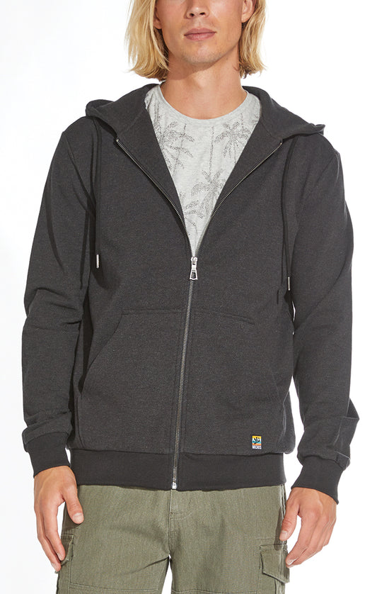 Big Sur Heather Pique Zip Front Hoodie