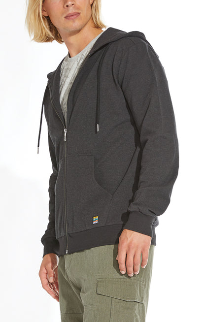 Big Sur Heather Pique Zip Front Hoodie