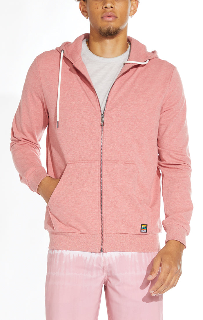 Big Sur Heather Pique Zip Front Hoodie