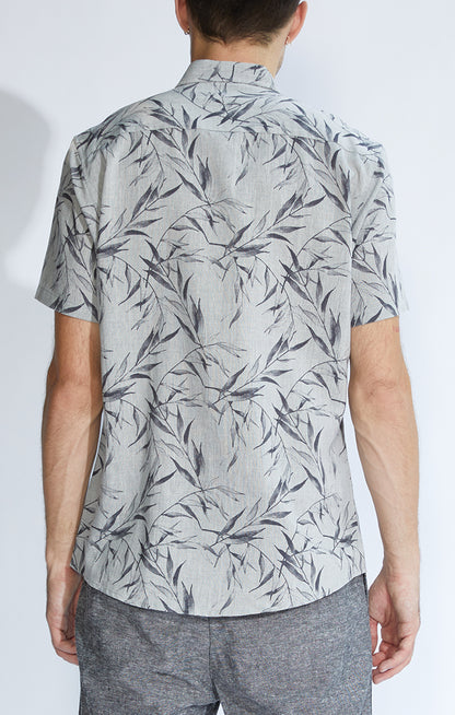 Serra Woven Shirt In Artist Leaf Print