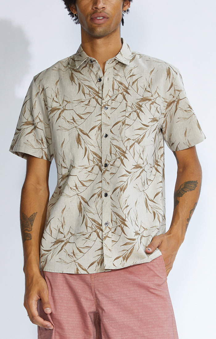 Serra Woven Shirt In Artist Leaf Print