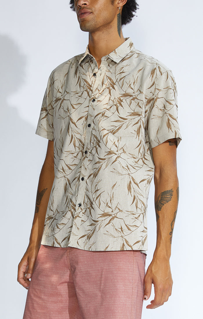 Serra Woven Shirt In Artist Leaf Print