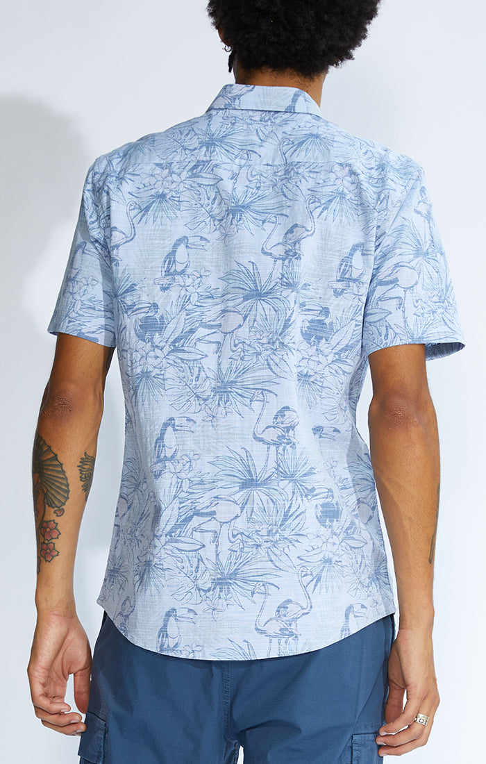 Martinique Reverse Printed Textured Slub Shirt