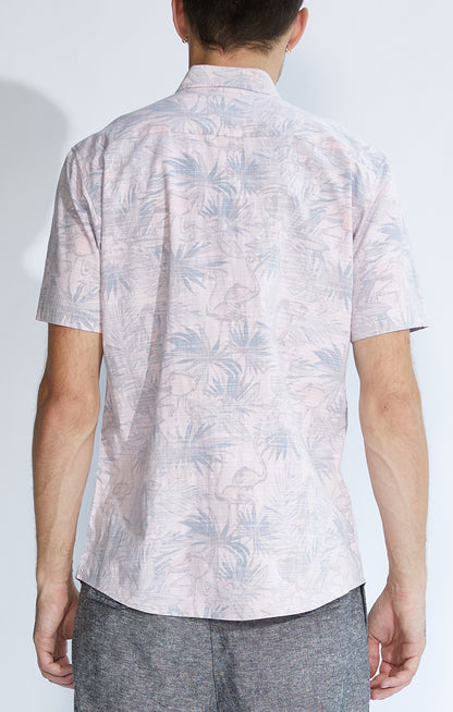 Martinique Reverse Printed Textured Slub Shirt