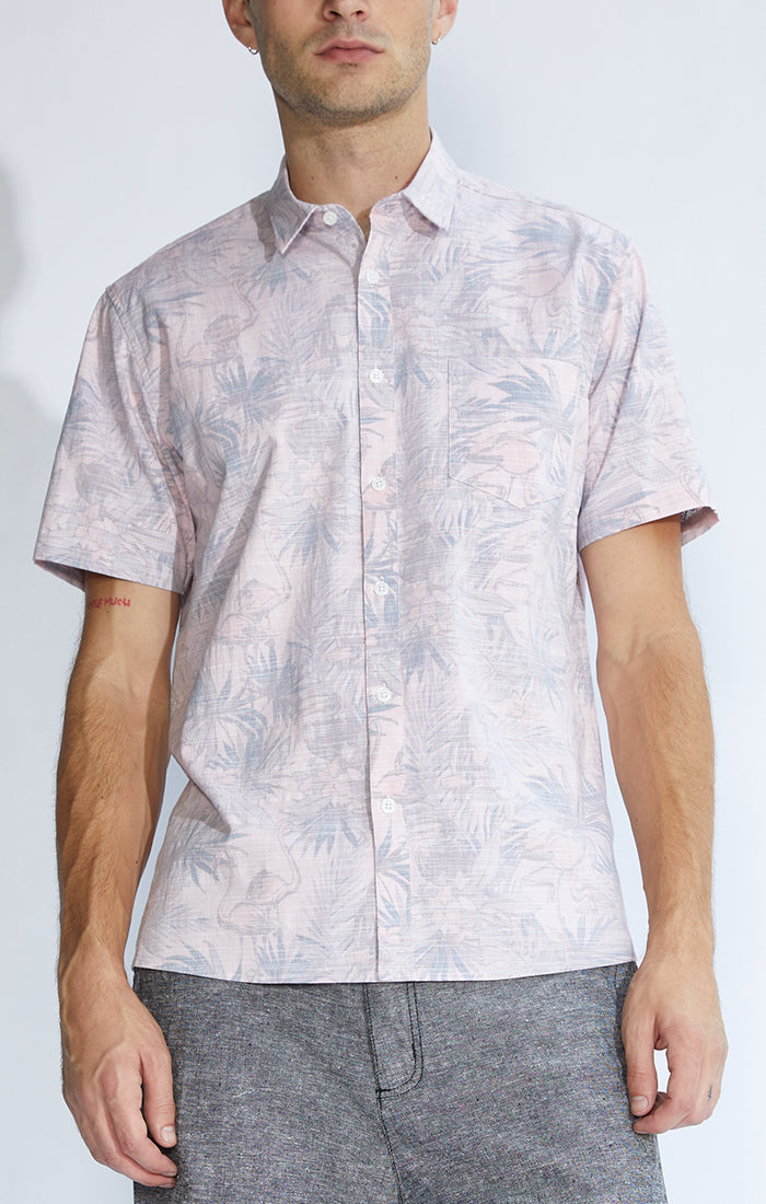 Martinique Reverse Printed Textured Slub Shirt