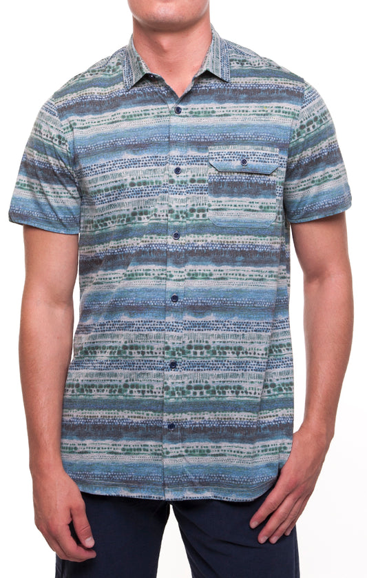 Bubbles Knit Button-Up Shirt