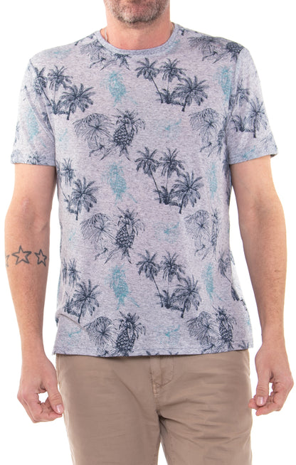 Grant Classic T-Shirt In Reversed Pineapple Palm Print